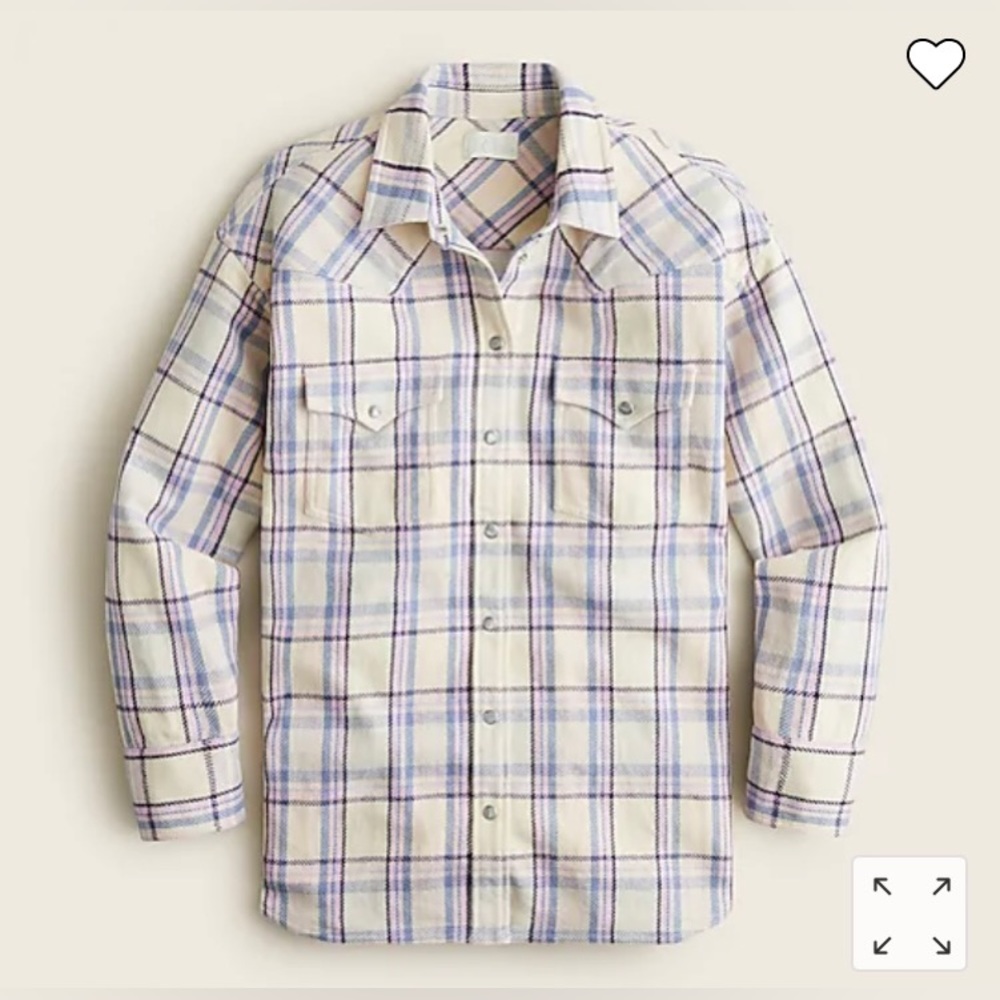 JCrew Relaxed-fit flannel shirt in lavender plaid NWT 6